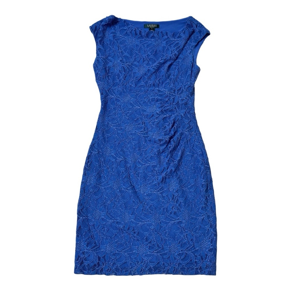 RALPH LAUREN Womens Petite
Sleeveless Bodycon Dress Blue Floral Size 10